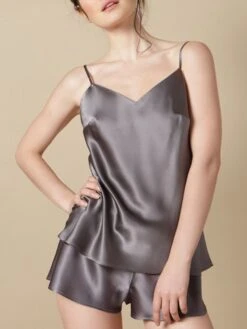 Seidentop 100% Seide ODON Satin Von Marjolaine -Marlies Dekkers Verkaufsgeschäft seidentop odon dunkelgrau marjolaine 1 3 1 1 1