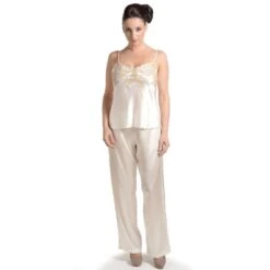 100% Seide Seidentop RARE Mit Spitze Von Marjolaine -Marlies Dekkers Verkaufsgeschäft seidentop rare mit pyjamahose champagner beige marjolaine