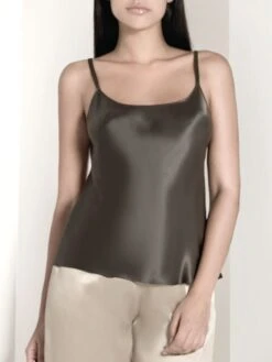 100% Seide Trägertop CLASSICO No. 2 Von Luna Di Seta -Marlies Dekkers Verkaufsgeschäft seidentop rundhals vlst08010 mokka luna di seta 2