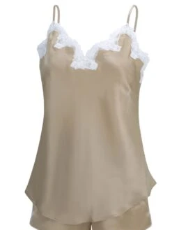 100% Seidentop SATIN + LACE Kurz Von Eva B. Bitzer -Marlies Dekkers Verkaufsgeschäft seidentop satin lace 29314413 skin weiss bitzer 1