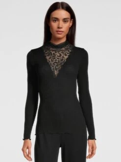 Merinowolle-Seide Stehkragen Shirt Gerippt Schwarz Von Oscalito 9 Merinowolle-Seide Stehkragen Shirt Gerippt Schwarz Von Oscalito -Marlies Dekkers Verkaufsgeschäft shirt langarm turtleneck tuellkragen schwarz 6668 oscalito