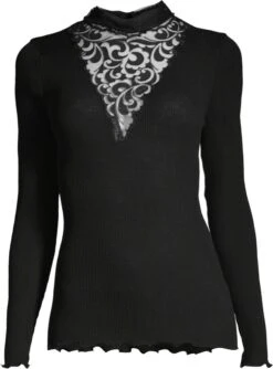Merinowolle-Seide Stehkragen Shirt Gerippt Schwarz Von Oscalito 11 Merinowolle-Seide Stehkragen Shirt Gerippt Schwarz Von Oscalito -Marlies Dekkers Verkaufsgeschäft shirt langarm turtleneck tuellkragen schwarz 6668 oscalito 4