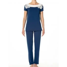 Sommer Pyjama CAMILLA Blau-weiß Aus Modal Von Imec 3 Sommer Pyjama CAMILLA Blau-weiß Aus Modal Von Imec