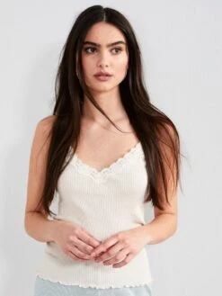 70% Seide 30% Baumwolle Träger-Top RIPP Von Eva B. Bitzer -Marlies Dekkers Verkaufsgeschäft spaghetti top champagner 27338213 jersey rip eva b bitzer 1 1