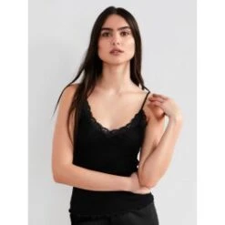 70% Seide 30% Baumwolle Träger-Top RIPP Von Eva B. Bitzer