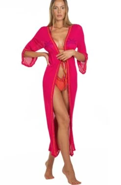Strandmantel Lang LUREX PALME Fuchsia Pink Von Pin-Up Stars -Marlies Dekkers Verkaufsgeschäft strand mantel pb172a rot pin up stars