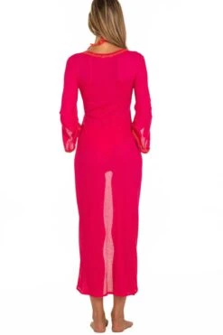 Strandmantel Lang LUREX PALME Fuchsia Pink Von Pin-Up Stars -Marlies Dekkers Verkaufsgeschäft strand mantel pb172a rot pin up stars 3