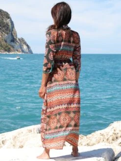 Seidenbatist Strandkleid BERENICE VERDE Schwarz-bunt Von Laetitia Beachwear -Marlies Dekkers Verkaufsgeschäft strandkaftan seidenbatist verde b145 laetitia beachwear 4