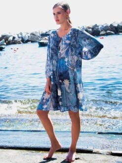 Viscose Tunika AVIO Blau-weiß Von Chiara Fiorini -Marlies Dekkers Verkaufsgeschäft strandkleid blau cf1602 chiara fiorini