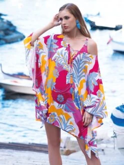 Viscose Foilardkleid FLIEDER PINK Von Chiara Fiorini -Marlies Dekkers Verkaufsgeschäft strandkleid bunt unica cf1716 chiara fiorini 1