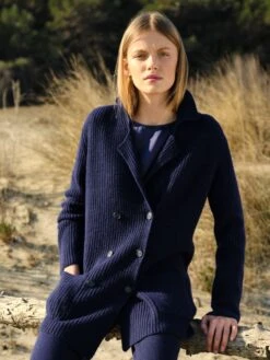 Strickjacke WOLLMIX Mit Knöpfen Von Chiara Fiorini -Marlies Dekkers Verkaufsgeschäft strickjacke wollmix blu cf1338 chiara fiorini 2
