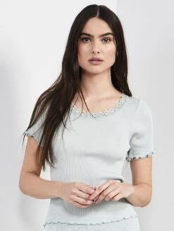 70% Seide 30% Baumwolle T-Shirt RIPP Von Eva B. Bitzer -Marlies Dekkers Verkaufsgeschäft t shirt crystal blue 27338233 jersey rip eva b bitzer 3 1