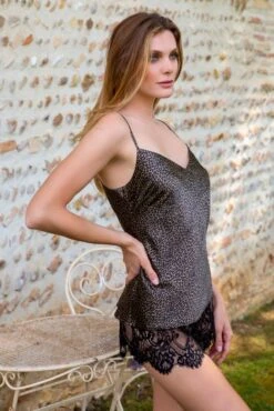 Stretchseide Top OMAYA Panthermuster Von Marjolaine -Marlies Dekkers Verkaufsgeschäft top leo omaya panthere 4oma4001 marjolaine