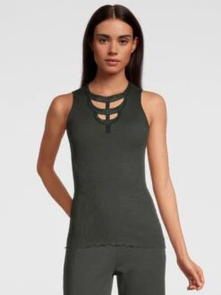 Merinowolle-Seide Trägertop Mit Glitzer Gerippt Von Oscalito -Marlies Dekkers Verkaufsgeschäft top lurex spitze gruen 6660 oscalito