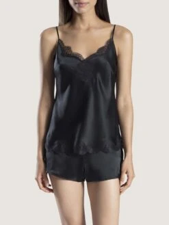 100% Seide Top SOIE D´AMOUR Mit Spitze Von Aubade -Marlies Dekkers Verkaufsgeschäft top seide schwarz ms38 soi d amour aubade 3 1