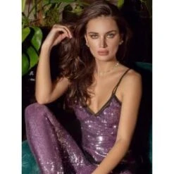 Pailletten Top STELLA TOP Lila Von Room 24