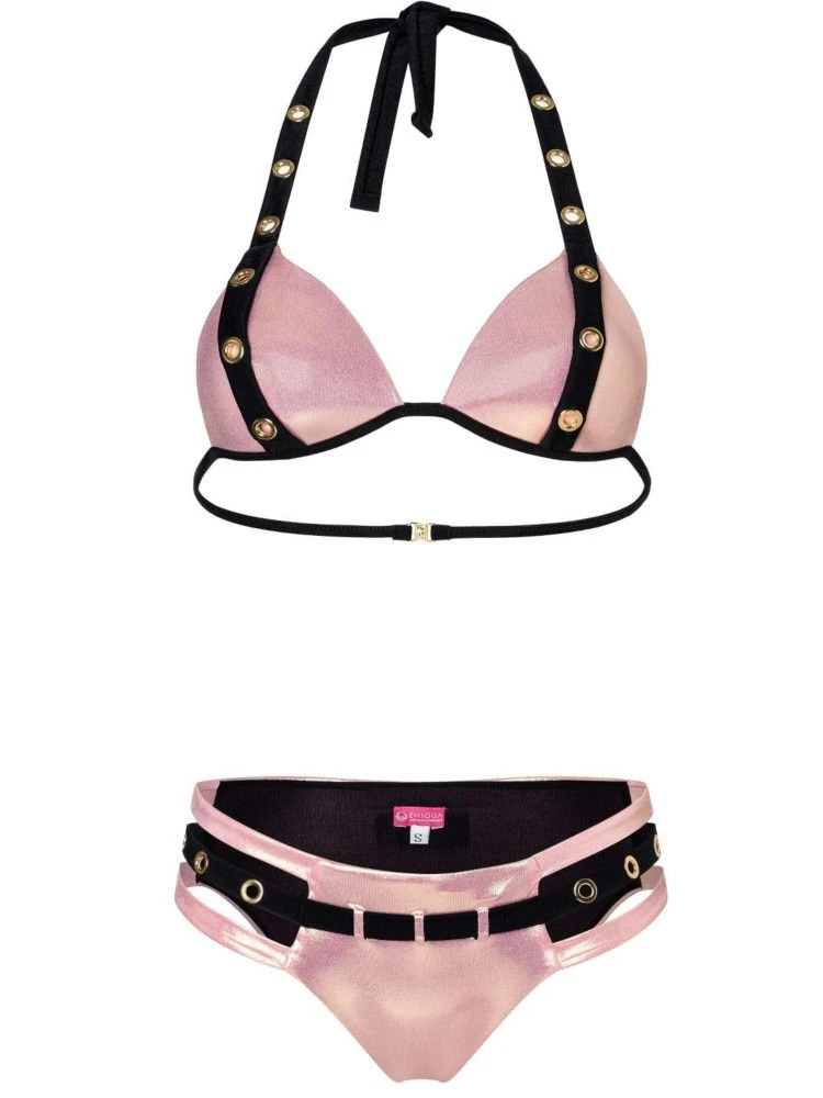 Triangel Bikini BELT EYES PINK BLACK Von Eniqua 7 Triangel Bikini BELT EYES PINK BLACK Von Eniqua – Bild 5