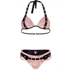 Triangel Bikini BELT EYES PINK BLACK Von Eniqua