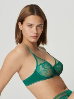 Spitze Bügel-BH SIN Von Maison Lejaby -Marlies Dekkers Verkaufsgeschäft triangle spitzen dunkelgruen bh sin malachite maison lejaby 2 1