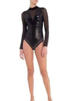 Pailletten Langarm Body SONIA Schwarz Von Room 24 -Marlies Dekkers Verkaufsgeschäft tuell pailletten body sonia 219510 schwarz room24 4