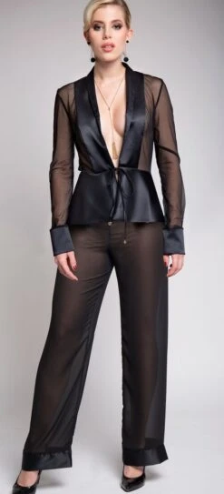 Chiffon Blazer VIOLA Schwarz Von Diamor -Marlies Dekkers Verkaufsgeschäft tuell satin blazer hose viola schwarz 1691 1659 d219 diamor 3 1