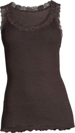 Merinowolle-Seide Unterhemd Gerippt Mit Calais Spitze Von Oscalito -Marlies Dekkers Verkaufsgeschäft unterhemd camisole leavers spitze basic moka 3410 oscalito 3
