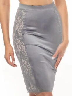 Satin Lingerie Rock MARLENE Mit Spitze Von Prelude Milano -Marlies Dekkers Verkaufsgeschäft unterrock grau yx308 prelude