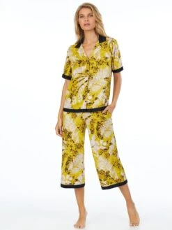 Viscose Schlafanzug ROOFTOP READY Gelb-beige Von DKNY Sleepwear -Marlies Dekkers Verkaufsgeschäft viscose pyjama gelb yi2922408 337 dkny 1