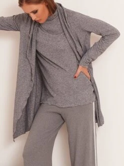 Wolle Viscose Rollkragen-Shirt MELANGE Grau Von Chiara Fiorini -Marlies Dekkers Verkaufsgeschäft viscose rollkragen cf2001 cf2022 grau chiara fiorini 3