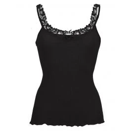 Merinowolle-Seide TRÄGER-TOP Mit Spitze Von Artimaglia 3 Merinowolle-Seide TRÄGER-TOP Mit Spitze Von Artimaglia